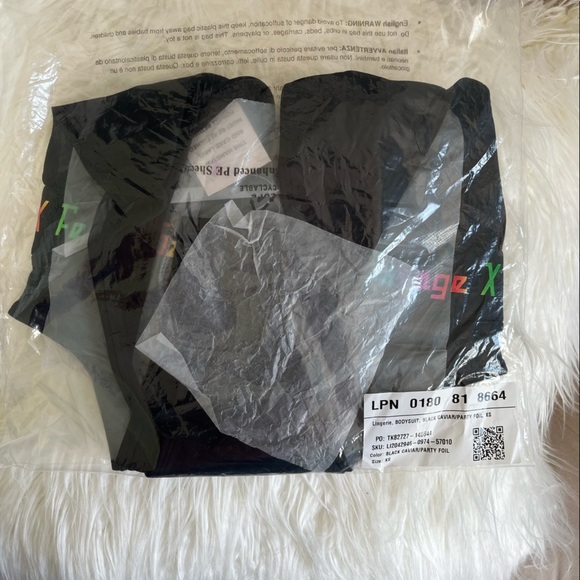 Savage X Fenty Forever Savage Black Caviar Rainbow Logo Waistband Bodysuit - Picture 8 of 10